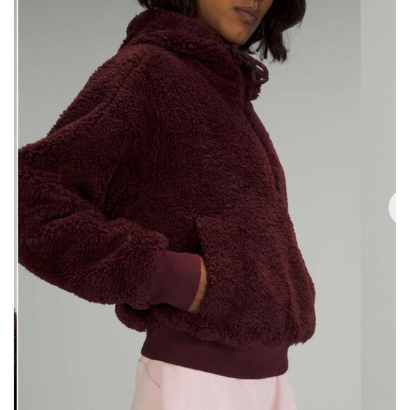 lululemon athletica Jackets & Blazers - Lululemon Womens Textured Fleece Half Zip Kangaroo Pocket Sherpa Lined 12 Jacket